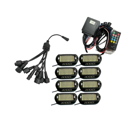 9100 Lumen Full RGBW Rock Light Kit, 104 Pod IP67