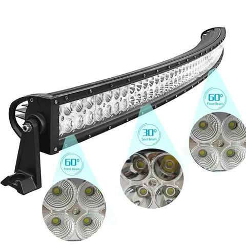 Curved Dual Row White LED Light Bar